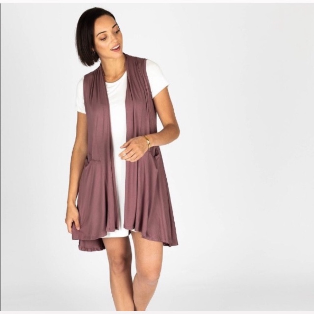 AGNES & DORA Mauve cascade vest
